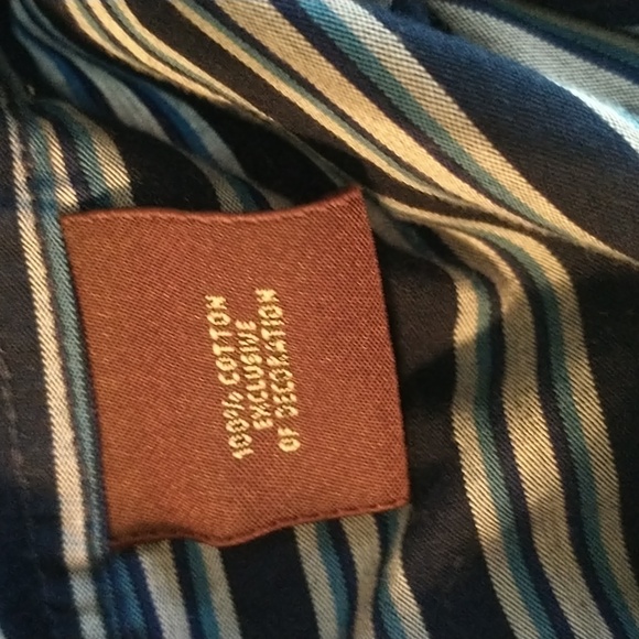 Like new! Taylorbyrd men's LS shirt blue striper, sx L - Picture 5 of 8